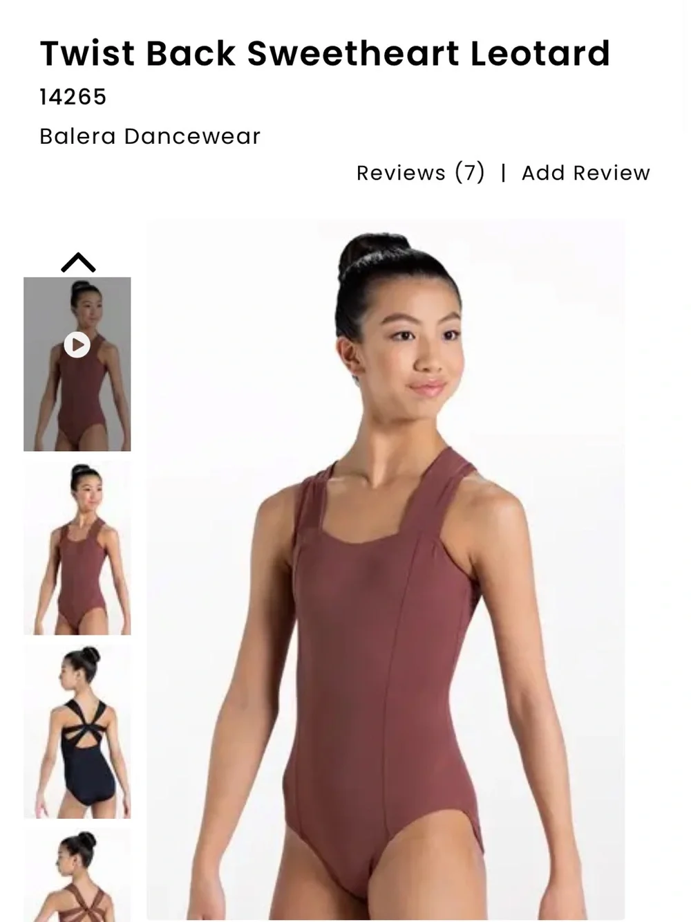Balera Twist Back Sweetheart Leotard - Black